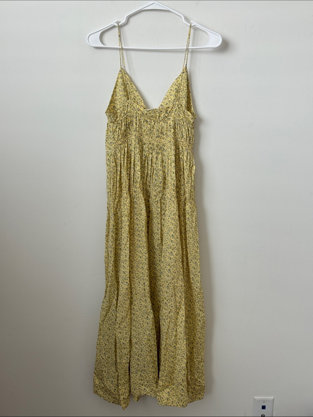 Doen Irina Floral Organic Cotton Midi Dress in Yellow Moonflower Size:XS - Picture 9 of 14
